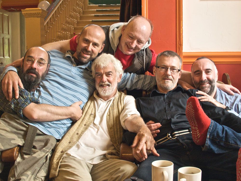 Group of men at Laurieston Hall